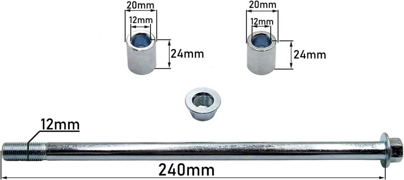 Greesp 15mm 240mm Front Rear Wheel Axle With Spacers For XR CRF 50 70cc 110cc 125cc 140cc 160cc Pit Dirt Bike - Image 2